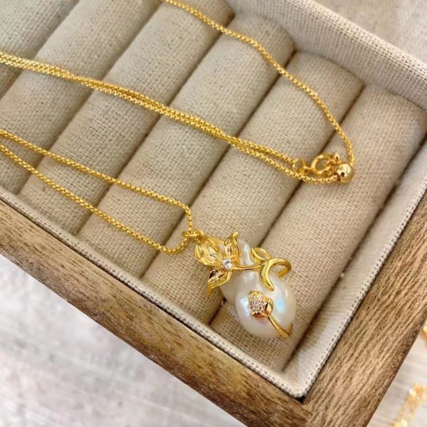 Customized Baroque pearl flower Necklace LY-N2408006