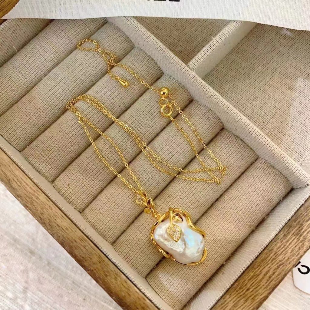 Customized Baroque pearl flower Necklace LY-N2408006