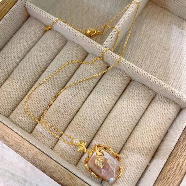 Customized Baroque pearl flower Necklace LY-N2408006