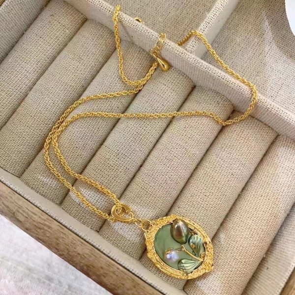 Customized Baroque pearl flower Necklace LY-N2408006