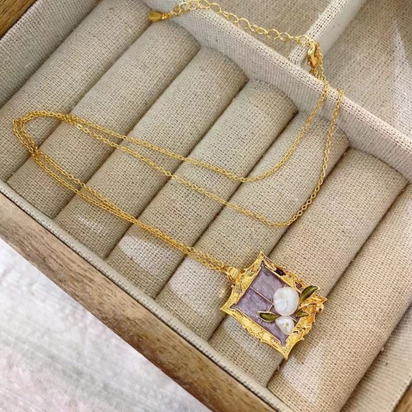 Customized Baroque pearl flower Necklace LY-N2408006