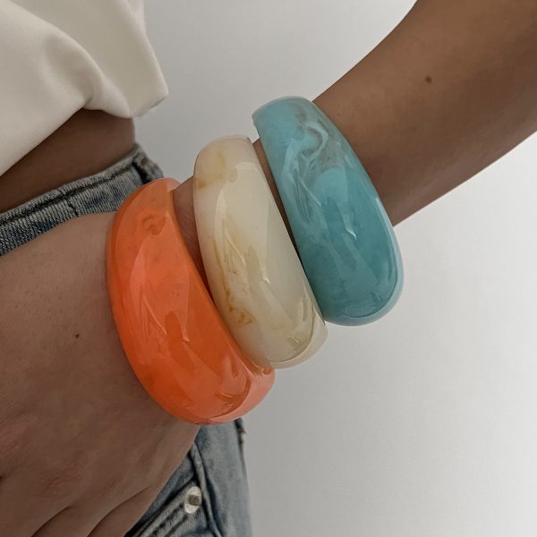 Resin wide personality geometric bracelet MY-B2408002