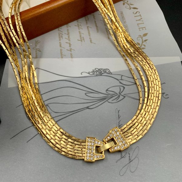 Western multilayer personalized tassel necklace JY-N2408001