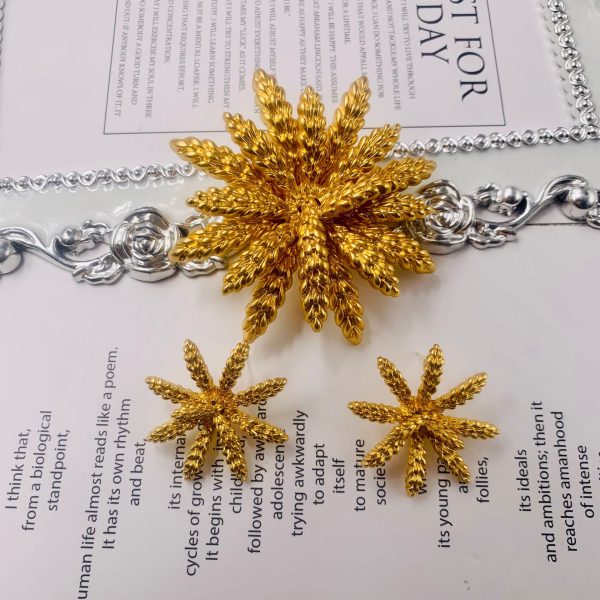 Western style multilayer gold brooch JY-H2408002