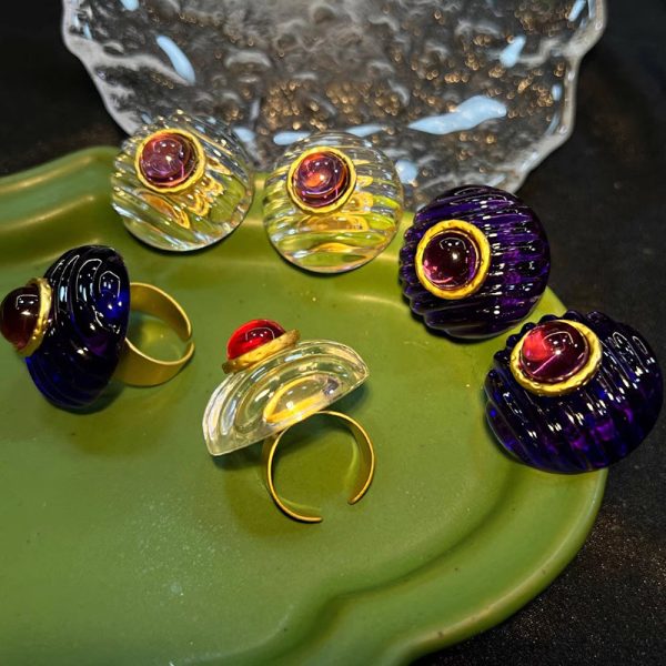 Womens French style light luxury Retro Ring DS-S2408001