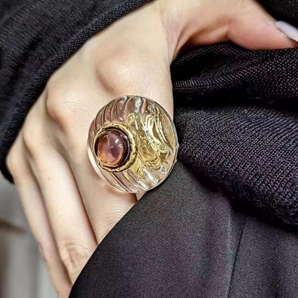 Womens French style light luxury Retro Ring DS-S2408001
