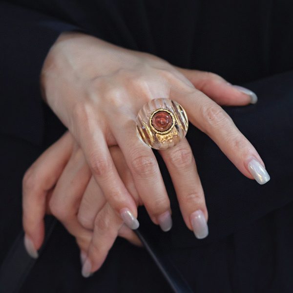 Womens French style light luxury Retro Ring DS-S2408001