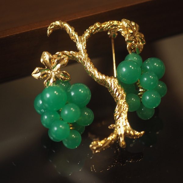 women's chest flower green grape brooch GD-H2408001