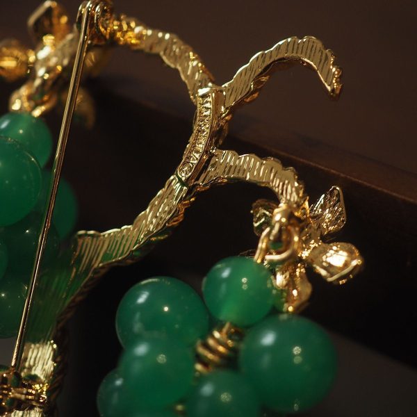 women's chest flower green grape brooch GD-H2408001